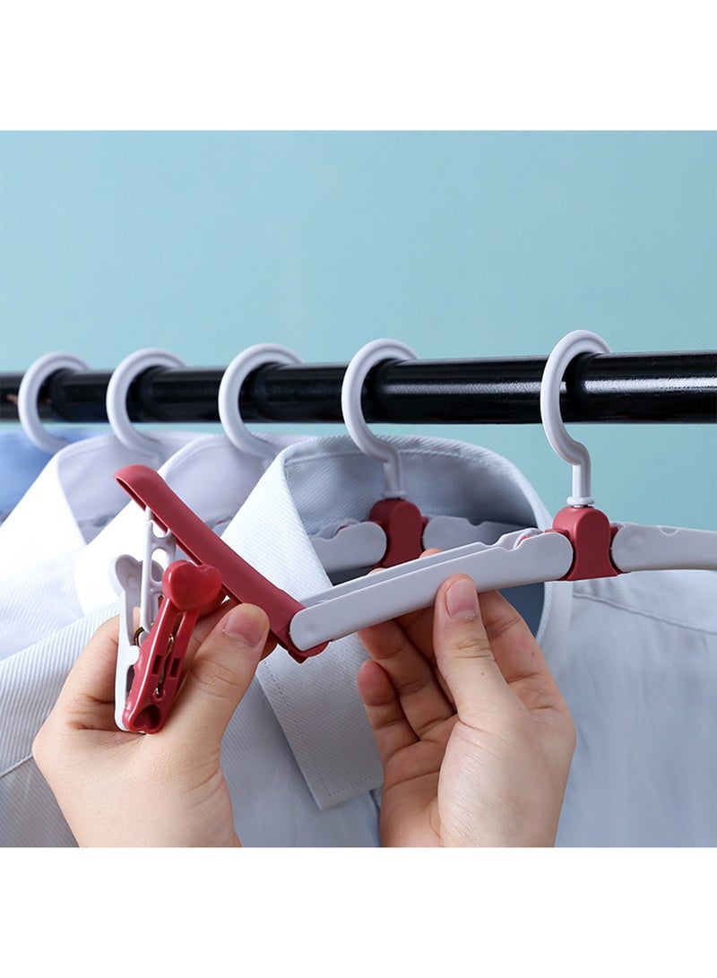 2 Pcs Folding Travel Hangers Foldable with Clips Folding Clothes Hangers Portable Foldable Hangers Collapsible Coat Hanger Travel Drying Rack for Clothes - Image 4
